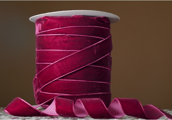 Стрічка оксамитова (велюр) 2,5 см, вишневий (№36) (1 рулон) (45м) Стрічка оксамитова (велюр) 2,5 см, вишневий (№36) (1 рулон) (45м)