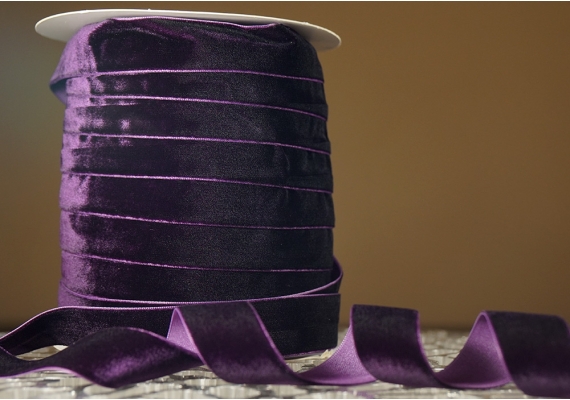Стрічка оксамитова (велюр) 2,5 см, фіолетовий (№44) (1 рулон) (45м) Стрічка оксамитова (велюр) 2,5 см, фіолетовий (№44) (1 рулон) (45м)