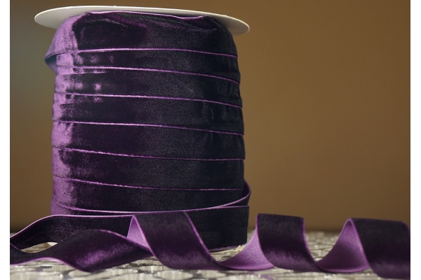 Стрічка оксамитова (велюр) 2,5 см, фіолетовий (№44) (1 рулон) (45м) Стрічка оксамитова (велюр) 2,5 см, фіолетовий (№44) (1 рулон) (45м)