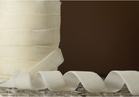 Стрічка оксамитова (велюр) 2,5 см, молочний (Ivory) (№C02) (1 рулон) (45м) Стрічка оксамитова (велюр) 2,5 см, молочний (Ivory) (№C02) (1 рулон) (45м)