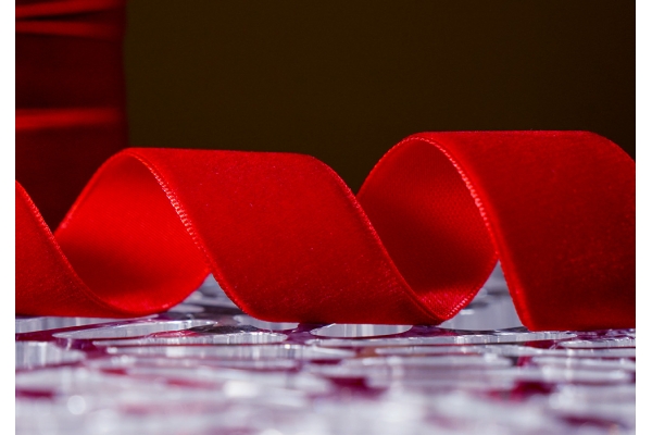 Стрічка оксамитова (велюр) 2,5 см, червоний (№C23) (1 рулон) (45м) Стрічка оксамитова (велюр) 2,5 см, червоний (№C23) (1 рулон) (45м)