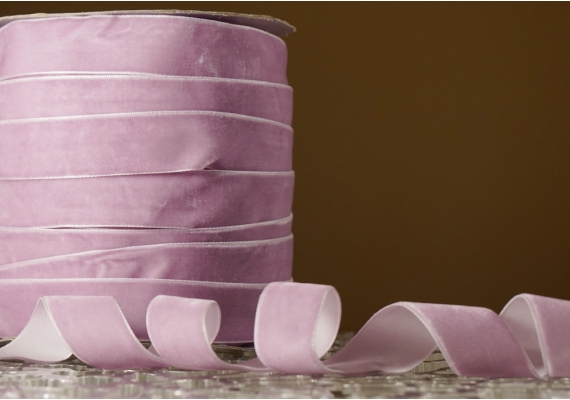 Стрічка оксамитова (велюр) 2,5 см, блідо-бузковий (№C38) (1 рулон) (45м) Стрічка оксамитова (велюр) 2,5 см, блідо-бузковий (№C38) (1 рулон) (45м)