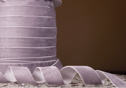 Стрічка оксамитова (велюр) 2,5 см, ліловий (№C60) (1 рулон) (45м)