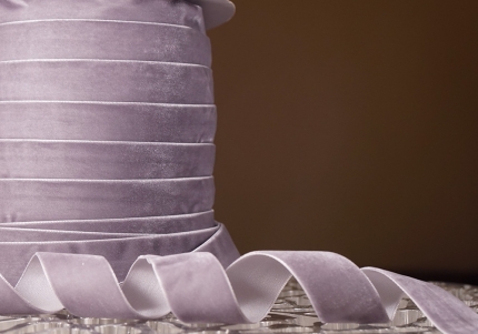 Стрічка оксамитова (велюр) 2,5 см, ліловий (№C60) (1 рулон) (45м)