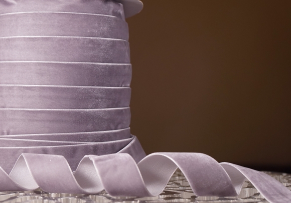 Стрічка оксамитова (велюр) 2,5 см, ліловий (№C60) (1 рулон) (45м)