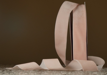 Стрічка оксамитова (велюр) 4,0 см, персиковий (№06) (1 рулон) (27м)