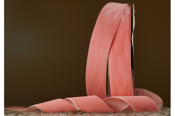 Стрічка оксамитова (велюр) 4,0 см, кораловий (№07) (1 рулон) (27м) Стрічка оксамитова (велюр) 4,0 см, кораловий (№07) (1 рулон) (27м)