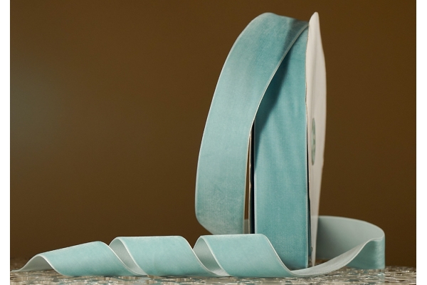 Стрічка оксамитова (велюр) 4,0 см, тіфані (№30) (1 рулон) (27м) Стрічка оксамитова (велюр) 4,0 см, тіфані (№30) (1 рулон) (27м)