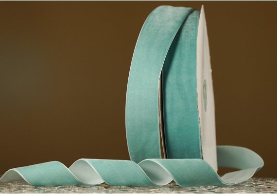 Стрічка оксамитова (велюр) 4,0 см, бірюзовий (№31) (1 рулон) (27м) Стрічка оксамитова (велюр) 4,0 см, бірюзовий (№31) (1 рулон) (27м)