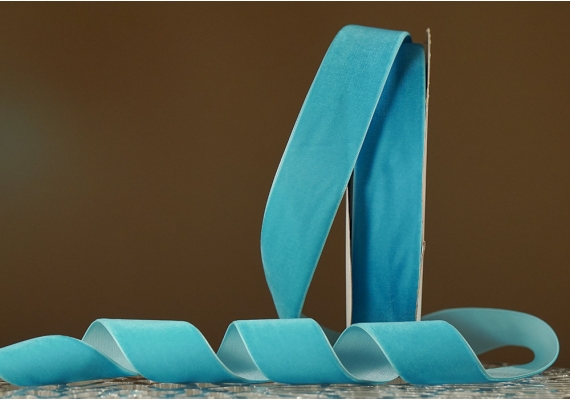 Стрічка оксамитова (велюр) 4,0 см, блакитний (№32) (1 рулон) (27м) Стрічка оксамитова (велюр) 4,0 см, блакитний (№32) (1 рулон) (27м)