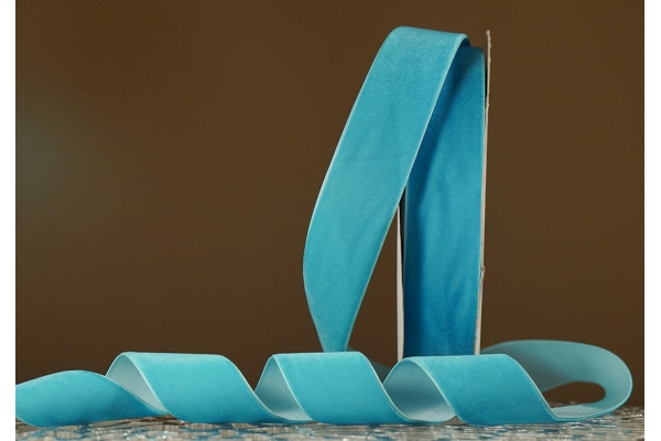 Стрічка оксамитова (велюр) 4,0 см, блакитний (№32) (1 рулон) (27м) Стрічка оксамитова (велюр) 4,0 см, блакитний (№32) (1 рулон) (27м)