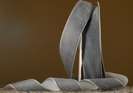 Стрічка оксамитова (велюр) 4,0 см, сірий (№34) (1 рулон) (27м)