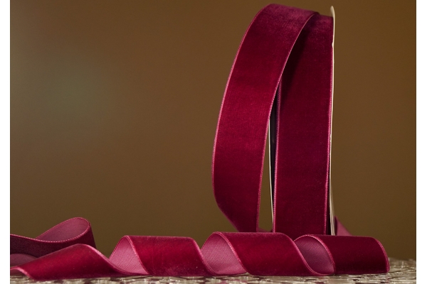 Стрічка оксамитова (велюр) 4,0 см, вишневий (№36) (1 рулон) (27м) Стрічка оксамитова (велюр) 4,0 см, вишневий (№36) (1 рулон) (27м)