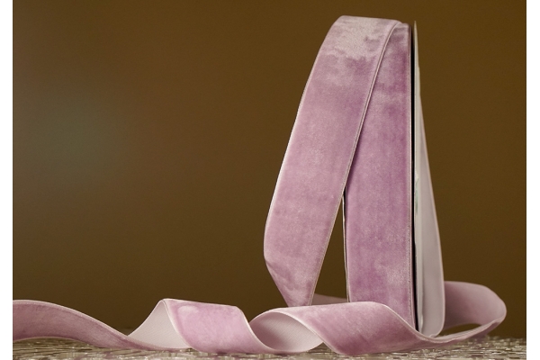 Стрічка оксамитова (велюр) 4,0 см, світло-бузковий (№40) (1 рулон) (27м) Стрічка оксамитова (велюр) 4,0 см, світло-бузковий (№40) (1 рулон) (27м)