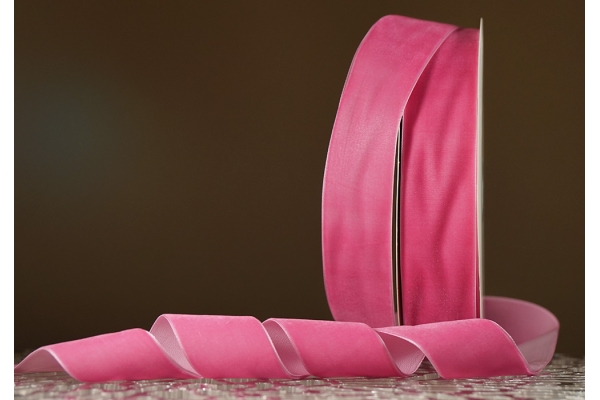 Стрічка оксамитова (велюр) 4,0 см, рожевий (фукусія) (№C19) (1 рулон) (27м) Стрічка оксамитова (велюр) 4,0 см, рожевий (фукусія) (№C19) (1 рулон) (27м)