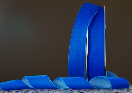 Стрічка оксамитова (велюр) 4,0 см, синій (№C33) (1 рулон) (27м) Стрічка оксамитова (велюр) 4,0 см, синій (№C33) (1 рулон) (27м)