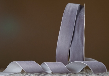 Стрічка оксамитова (велюр) 4,0 см, ліловий (№C60) (1 рулон) (27м)