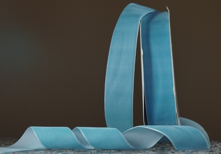 Стрічка оксамитова (велюр) 4,0 см, блакитний (небесний) (№C61) (1 рулон) (27м)