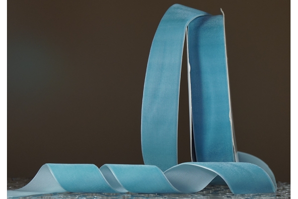 Стрічка оксамитова (велюр) 4,0 см, блакитний (небесний) (№C61) (1 рулон) (27м) Стрічка оксамитова (велюр) 4,0 см, блакитний (небесний) (№C61) (1 рулон) (27м)