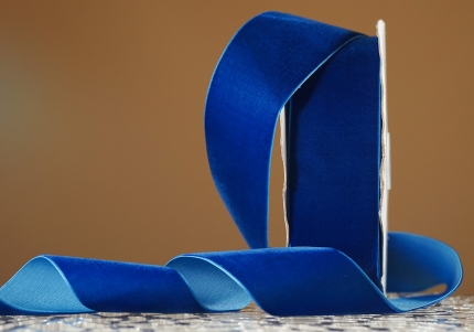 Стрічка оксамитова (велюр) синій (електрік) (№C34) (5.0см*18м) (1 рулон) 