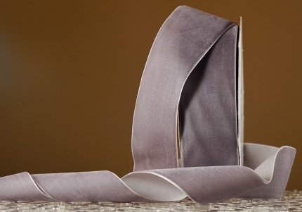 Стрічка оксамитова (велюр) ліловий (№C60) (5.0см*18м) (1 рулон) 