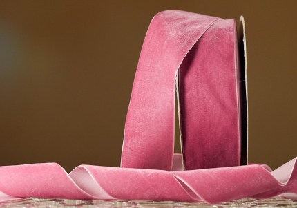 Стрічка оксамитова (велюр) пудровий (№C77) (5.0см*18м) (1 рулон) 