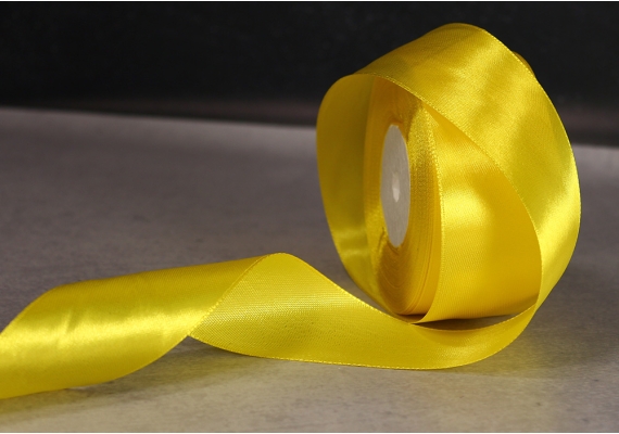 Стрічка атласна 4 см, жовтий (№15). Стрічка атласна 4 см, жовтий (№15).