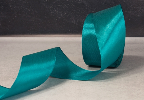 Стрічка атласна 4 см, королівський зелений ( смарагд) (№96).